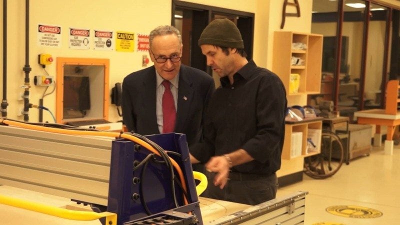 Senator Shumer at Maker's Lab